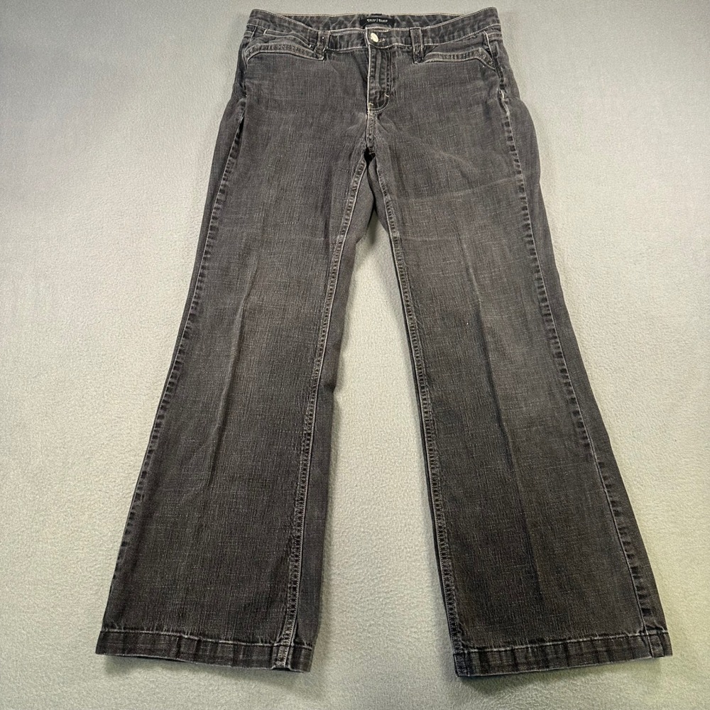 White House Black Market Blanc Wide Leg Jeans Faded Black Size 8S Short Trousers